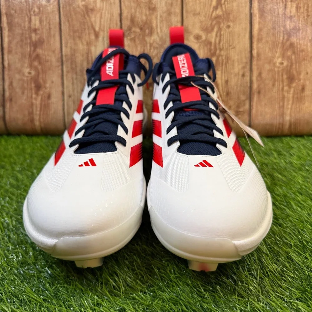 Adidas Adizero Impact TPU 2.0 USA Baseball Cleats Mens size 13 White Red Navy